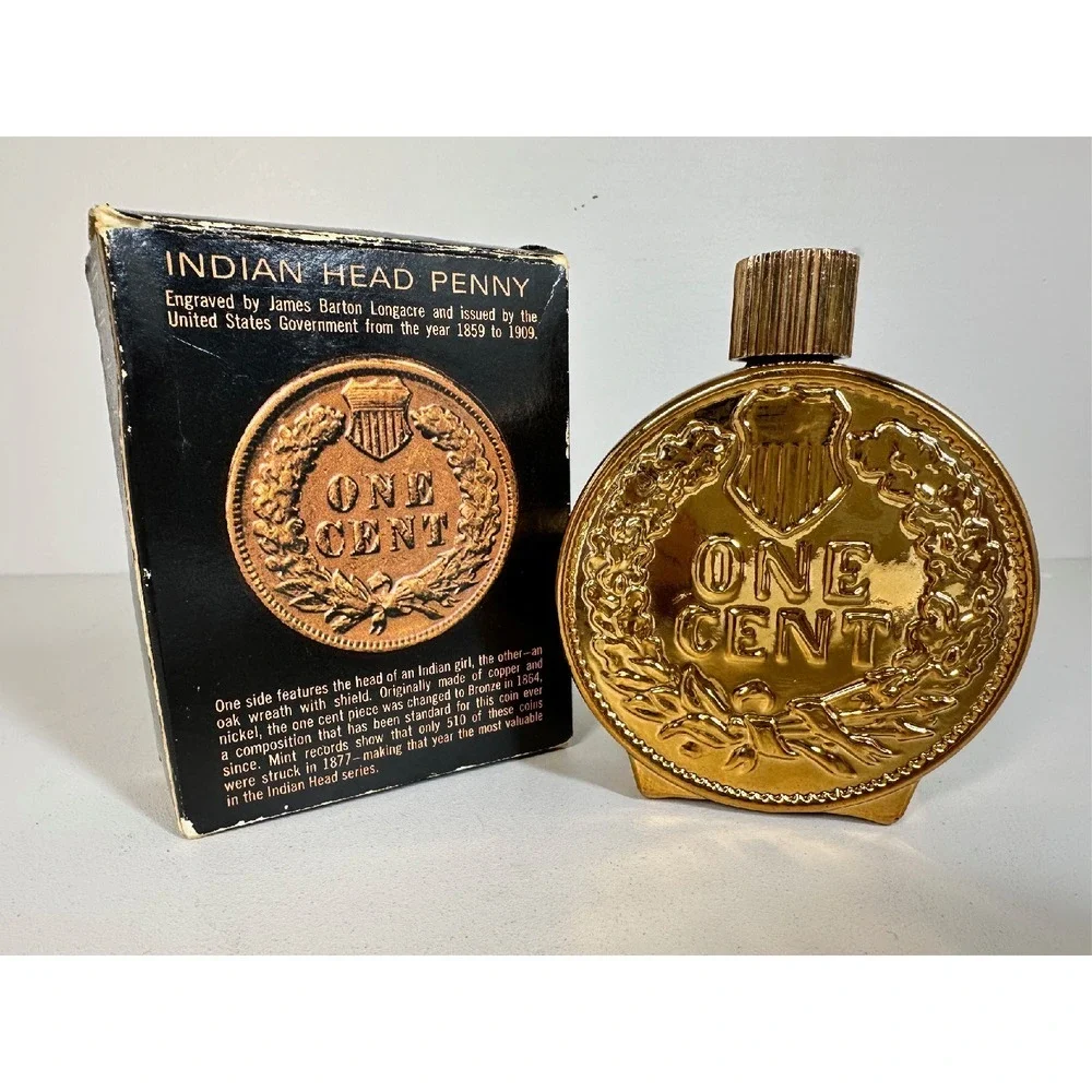 Avon Indian‎ Head Penny Tribute After Shave Decanter Collectible 4 fl oz Empty